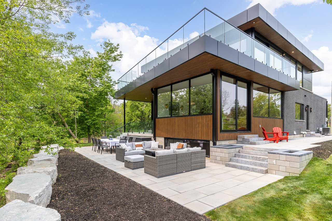 multi level patio with seating